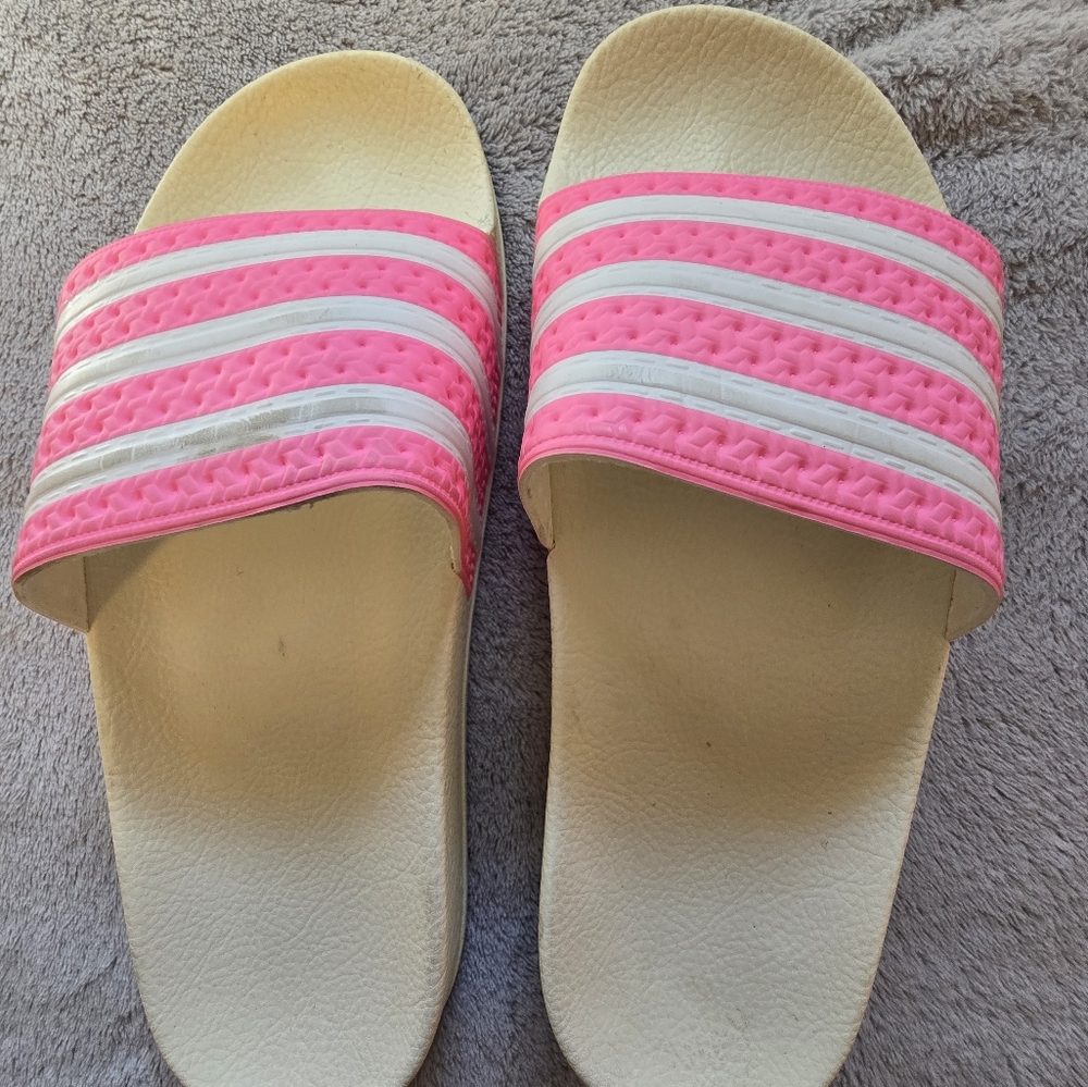 Adidas Women's Sandals in Pink and Cream